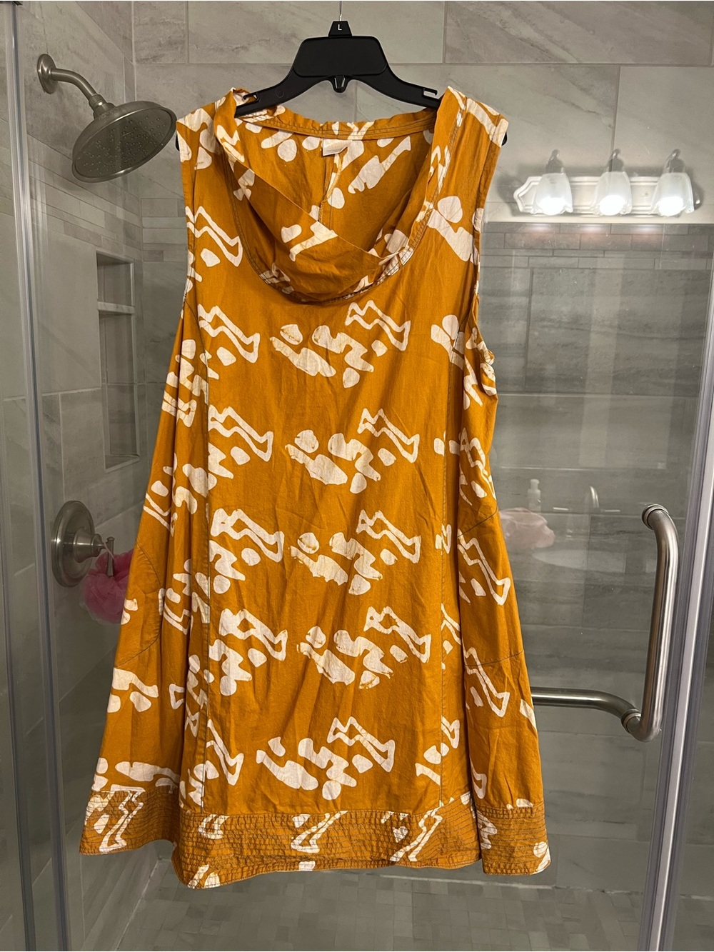 Women's Mustard Yellow Printed Mini Dress